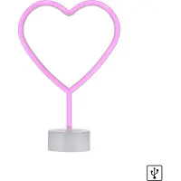 JUST LIGHT LEUCHTEN DIREKT ist eine LED-Tischleuchte in Herzform, batteriebetrieben mit Schalter, dekorative Lampe LD 85028-87