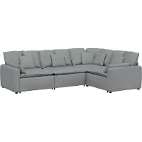 Syfax Modulares Sofa mit Kissen Stoff Hellgrau