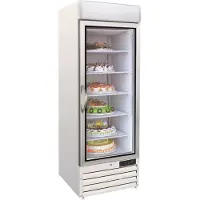 CombiSteel Tiefkühlschrank KOWARI, 1x Glastür, LED, Display, Statische Kühlung, 5 feste Gitter, 578L, HxBxT 199x68x70cm, -18/-24°C | + Geschirrtuch