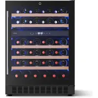 Klarstein Illuminosa Unterbau-Weinkühlschrank | Dualzone | 129 Liter | 46 Flaschen | 60 cm Schwarz