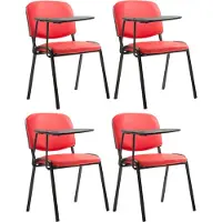 CLP 4er Set Stühle Ken mit Klapptisch Kunstleder gepolstert rot