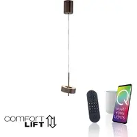 Paul Neuhaus Hängeleuchte Q-ROTATE, 1-armig, dunkelbraun, höhenverstellbar, ZigBee, 2700-5000K, Teilenummer 2247-34