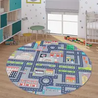 TT Home Kinderzimmerteppich Teppich Junge Mädchen Kinderteppich Baby Rutschfest Strasse