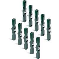 Alberts 825249 Mattenverbinder, für Doppelstab-Gittermatten, grün kunststoffbeschichtet RAL 6005, 140 x 18 x 15,5 mm, 10er Set
