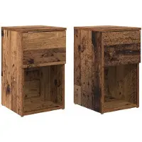 vidaXL Bettschrank 2 Stk Altholz 29 x 31,5 x 49 cm Holzwerkstoff 8001110