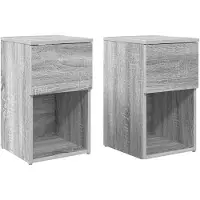 vidaXL Bettschrank 2 Stk Graues Sonoma 29 x 31,5 x 49 cm Holzwerkstoff 8001108