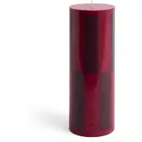 HAY - Column Kerze Large - H25 cm - Weinrot & Bordeaux Großkariert