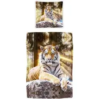 TRAUMSCHLAF Bettwäsche Tiger 135x200 cm + 80x80 cm