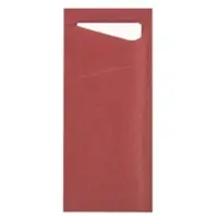 Prime Guest Bestecktasche Prime Fit in Bordeaux 85 x 190 mm, mit 2-lagiger Tissue-Serviette in Weiß - 500 Stück