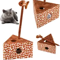 Nobleza Kratzbaum Mit Fischspielzeug Kletterbaum Katzenkratzbaum Katzenbaum Beige-Braun