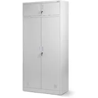 DELUKE JAN NOWAK Mehrzweckschrank Metall mit Erweiterung BORYS 185x90x50cm Grau Büroschrank Spind Stahlschrank Archivschrank
