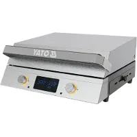 YATO Elektrischer Grill 2300W mit LED-Panel und Gusseisenplatte