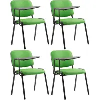 CLP 4er Set Stühle Ken mit Klapptisch Kunstleder gepolstert grün