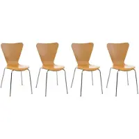 CLP 4er Set Besucherstuhl Calisto stapelbar natur