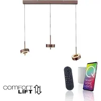 Paul Neuhaus 3-light pendant lamp Q-Rotate Brown Modern
