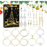 Generisch Schmuck Adventskalender 2025 für Frauen & Mädchen, 24 Tage Weihnachten Countdown mit Halskette, Armband, Ohrringe, festliches Geschenk Teenager