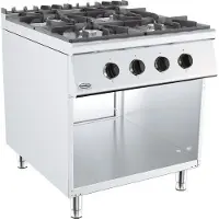 CombiSteel Gasherd Base 900 mit 4 Brenner freistehend aus Edelstahl