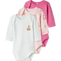 Name it Body l/ä - Noos - NbfBody - 3er-Pack - Ibis Rose - - 56 - Body L/Ä