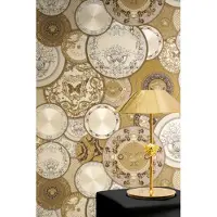 Versace Vliestapete "6 Art De La Table –" 3D-Optik Barock Motiv geprägt Elegantes Ornamentdesign mit Metallic-Glanz & feiner Prägung