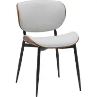 CLP Stuhl Enid I Komfortabler Sessel mit Rückenlehne und Polsterung Farbe walnuss/creme Material Stoff