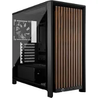 Corsair FRAME 4000D WOOD RS, Midi Tower, PC, Schwarz, Holz, Mini-ITX, micro ATX, ATX, EATX, Stahl, Holz, Kunststoff, Gaming