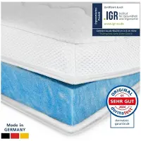 AM Qualitätsmatratzen | Premium Plus Gelschaum-Topper | 90x210 cm | 8 cm hoch | Bezug aus Lyocell | Antirutschfunktion | Umlaufendes Klimaband | Gel-Topper | 90 x 210 8cm