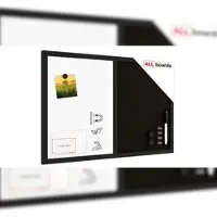 Allboards Kombitafel Whiteboard + Kork schwarz 60x40 cm, SCHWARZ