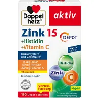 Doppelherz Zink 15 mg+Histidin+Vit.C Depot aktiv 100 St