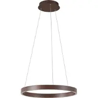 LUCANDE Yonam LED-Hängeleuchte, Ø 60cm, 1-flg., braun, CCT - , Yonam, dimmbar, Braun / Rost, für Esszimmer, Metall, Modern
