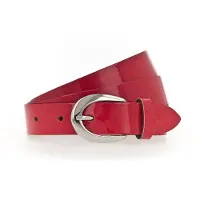 Tamaris Ledergürtel "Carolin Silver" weiches Lack-Rindleder mit hochglänzendem Finish