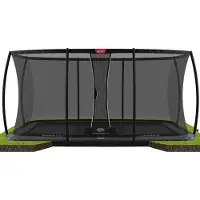 BERG Ultim Elite Trampolin FlatGround Grau 500 cm, Sicherheitsnetz Deluxe XL