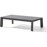 Sieger Brisbane Loungetisch 120x65x31 cm eisengrau/Glas hellgrau matt