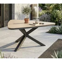 Gardissimo ARMATI Nonwood Alu-Gartentisch Gartenmöbel 170cm ( Triangel ) anthrazit / hell