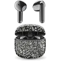 Music Sound Bluetooth-Kopfhörer kabellos mit Ladecase, ergonomisches Kapseldesign, ausgewogener Sound, bis zu 25 Std Akkulaufzeit, Auto-Pairing,Urban Lines Design