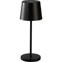 Konstsmide LED-Akku-Tischleuchte Vence, Höhe 22 cm, schwarz, IP54, USB dimmbar, schwarz, für Wohn- / Esszimmer, Aluminium, Modern