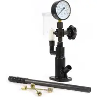 Wiltec Diesel Einspritzdüsentester, Einspritzdüsen Prüfgerät mit Manometer 0-600 bar, Injektor Testgerät inkl. Adapter, Kraftstoffbehälter und Hebel
