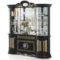 Casa Padrino Luxus Barock Vitrine Schwarz / Gold 173 x H. 213 cm - Barock Möbel - Made in Italy