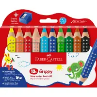 Faber-Castell - Colour Pencil Grippy Set of 10 with Sharpener (110636)