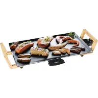 Bestron elektrischer Tischgrill, Teppanyaki Grillplatte im Asia Design, Grillspaß für 4 Personen, 1.800 W, Farbe: Schwarz
