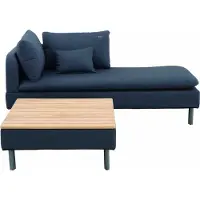 Mwh Modularo Gartentisch Aluminium/Teak 83x83x35 cm