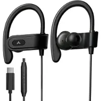 Avantree Mikrofon für Sport und Joggen mit Over Ear Ohrhörern und Inline Lautstärkeregler Ausgestattet mit einem Ohrbügel und weichen Ohrstöpseln