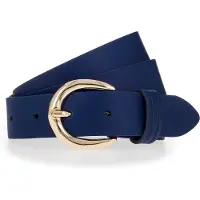 Tamaris Ledergürtel "Clara Gold" 3cm breit, schlichte Dornschnalle in Gold, dezentes Markenlogo