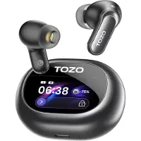 TOZO In Ear Kopfhörer Bluetooth 5.4, 6-Mikrofone, KI-klare Anrufe, ANC Noise Cancelling, LDAC Hi-Res Sound, Stereo Bass, IPX8 Wasserdicht, Kabelloses Laden