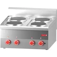 Gastronoble Elektroherd 60/60Pce, 60x60cm, 6kW Leistung, mit 6-Positionen-Schalter, Edelstahl