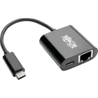 Eaton Corporation USB-C to Gigabit Network Adapter with USB-C PD Charging - Thunderbolt 3 Black