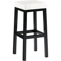 CLP Barhocker Taylor mit schwarzem Metallgestell Sitzhöhe 83 cm | Farbe weiß Material Kunstleder