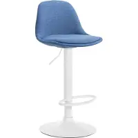 CLP Barhocker Kiel Stoff höhenverstellbar und drehbar blau Gestell Farbe weiß