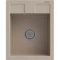 Granitan | Granitspüle - Spülbecken - 50x40 cm - Beige - mit Siphon - BEST