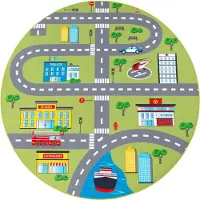 TT Home Kinderzimmerteppich Teppich Junge Mädchen Kinderteppich Baby Rutschfest Strasse