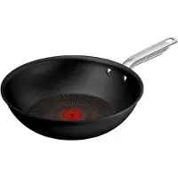 Tefal Wok "Experience Unbreakable", schwarz, B:29,8cm H:8cm L:47,9cm Ø:28cm, Pfannen, Wok, FusionCore Antihaftversiegelung, Induktion, Temperaturanzeiger